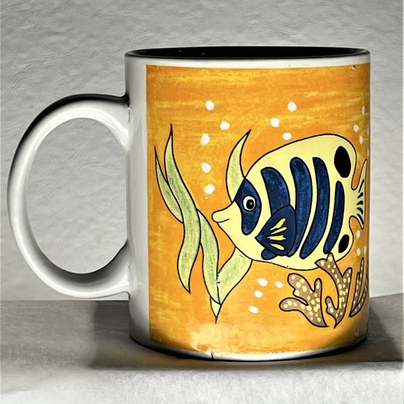 PUERTO RICO Standard Coffee MUG Tropical Fish Graphics Flag outside/inside China - Picture 2 of 7